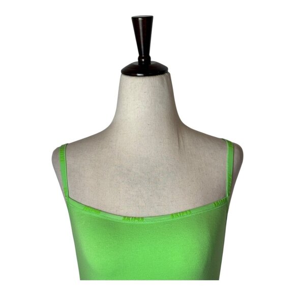 Skims Bodysuit Women Small Neon Green Cotton Logo Snap Close Sexy Colorful - Picture 4 of 15